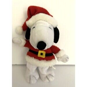 Snoopy Plush Bean Santa Suit Hallmark Peanuts Collection 8"